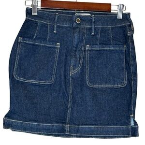 True Religion Dark Wash Women’s Pocket Jean Mini Skirt Size 27W New Without Tags